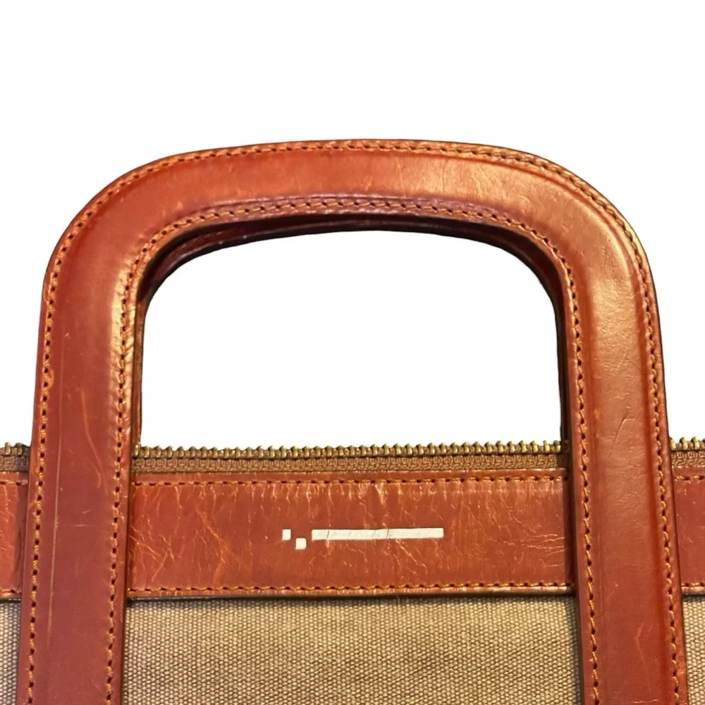 La Portegna X Svbscription Colab Brown Canvas &‎ Leather Laptop Tote Bag RARE